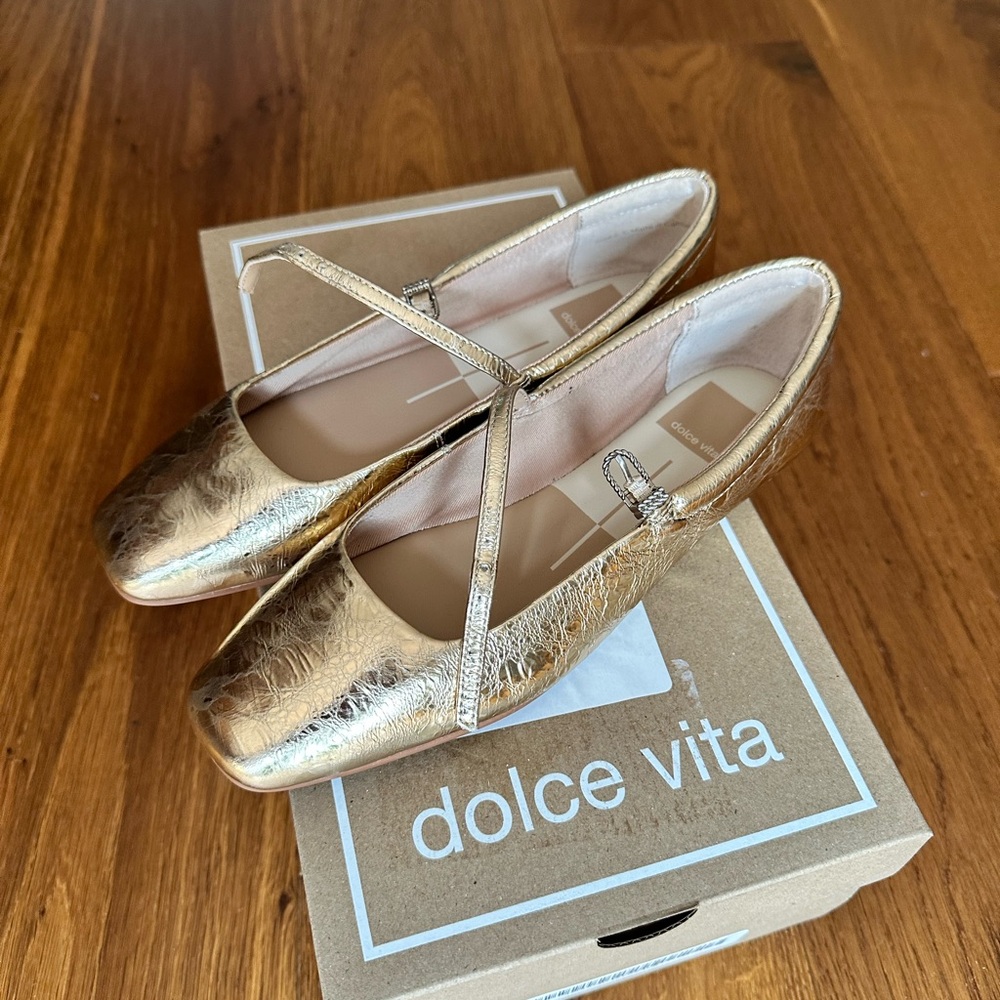 Dolce Vita Metallic Gold Flats